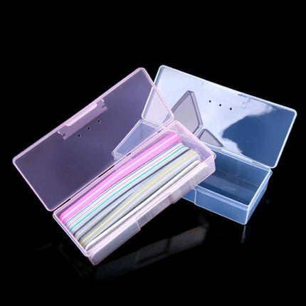 Transparent Plastic Nail Tools Storage Box For Manicures - clear rectangular travel storage for manicure files and tools, 19.3 x 8 x 4 cm