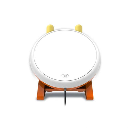 DOBE Taiko Drum for PS4 Home Gaming Activities USB-connected white drum with orange stand and yellow bachi for rhythm games