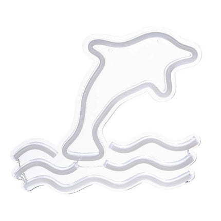 LED Neon Acrylic Back Panel Light Cactus Decoration white dolphin shaped LED neon acrylic back panel light on white background