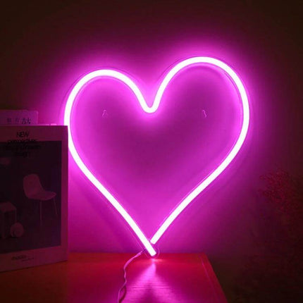 LED Neon Acrylic Back Panel Light Cactus Decoration pink heart-shaped neon acrylic back panel light wall decor
