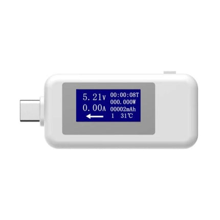 KEWEISI USB-C Voltage and Current Tester for Safe Charging Monitoring showing display with 5.21V 0.00A readings