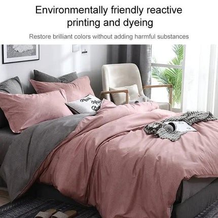 Bedding Set Solid Plaid Comforter Duvet Cover And Sheets Blue | Syndmart