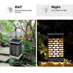 Solar-Powered LED Flame Effect Garden Lantern - Waterproof Outdoor Landscape Light