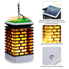 Solar-Powered LED Flame Effect Garden Lantern - Waterproof Outdoor Landscape Light