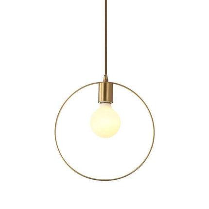 Simple Modern Copper Lamp for Everyday Home Lighting - Nordic copper pendant brightening a cozy reading nook