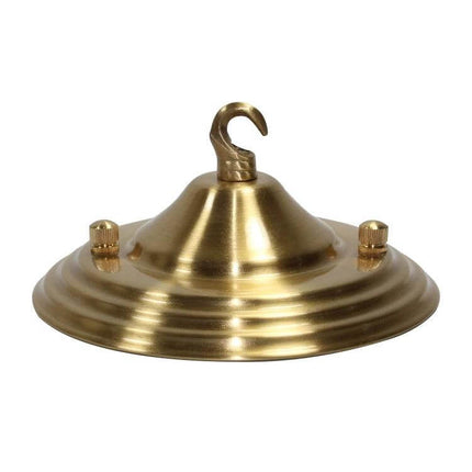 Copper Chandelier Wall Lamp With Ceiling Plate Base brass-finish ceiling plate with hook and mounting knobs for indoor wall lighting