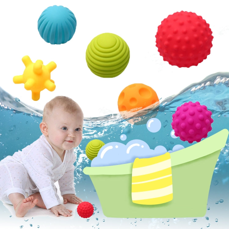 6 in 1 Baby Bath Soft Ball Rubber Educational Tub Toys, Bath Soft Ball