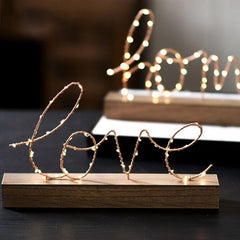 Love-Themed LED Night Light Table Lamp for Bedroom and Home Décor - Perfect Handmade Gift