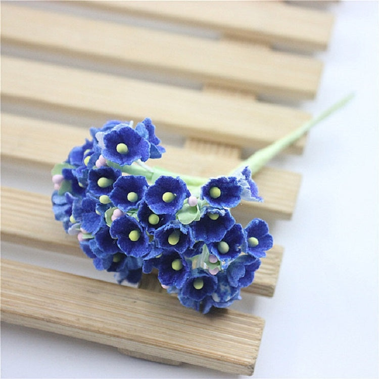 Mini Flocking Cloth Plum Blossom Bunch - 5 Branches DIY Lucky Flower