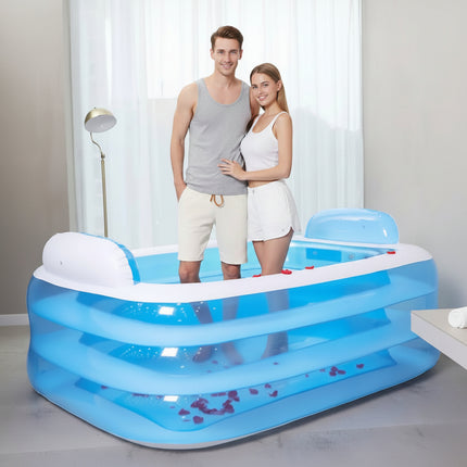Inflatable Insulated Family Baby Pool With Backrest Pillow