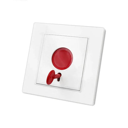 Manual Emergency Alarm Button for Safety Help Calls red push-button with key reset on white wall plate