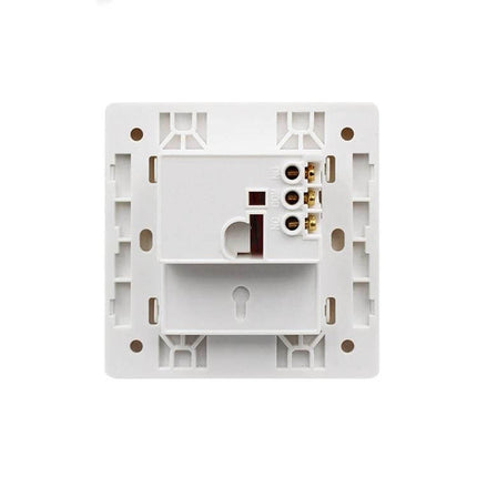 Manual Emergency Alarm Button for Safety Help Calls - white wall-mount backplate showing terminals and keyhole mounting