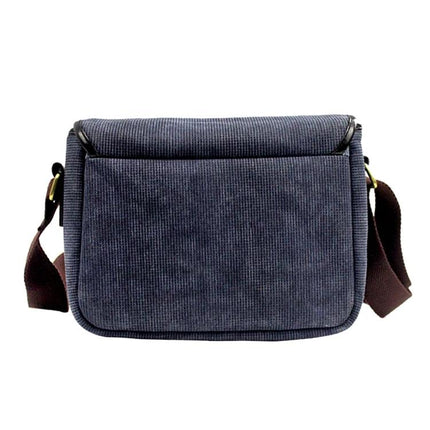 Practical Canvas Bag for Camcorder Storage and Daily Carry, 25x12x18cm - compact navy canvas shoulder bag for photographers