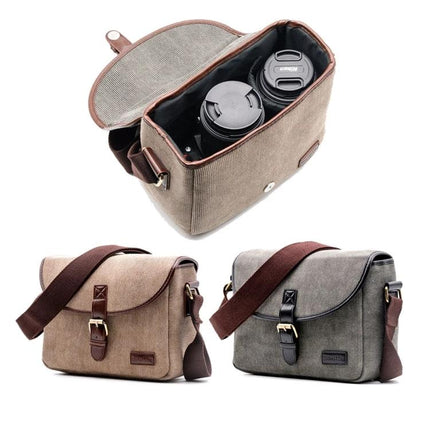 Practical Canvas Bag for Camcorder Storage and Daily Carry, 25x12x18cm – compact padded camcorder bag with adjustable strap and lens compartments