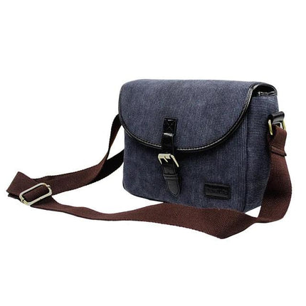 Practical Canvas Bag for Camcorder Storage and Daily Carry, 25x12x18cm - compact navy canvas shoulder bag for photographers
