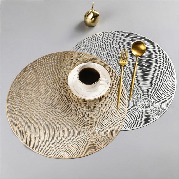 Set of 2 Stylish Eco-Friendly Round PVC Placemats for Dining and Entertaining