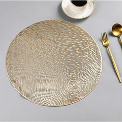 Set of 2 Stylish Eco-Friendly Round PVC Placemats for Dining and Entertaining