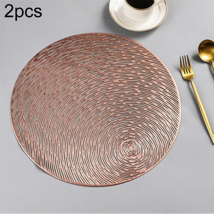 Set of 2 Stylish Eco-Friendly Round PVC Placemats for Dining and Entertaining Bronze