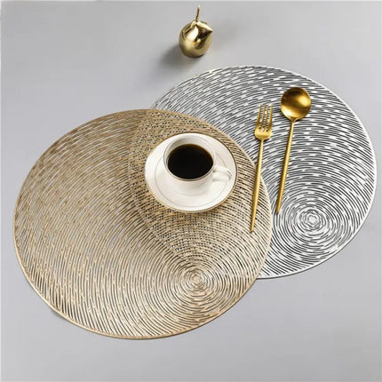 Set Of 2 Round PVC Placemats 38 Cm For Everyday Table Use