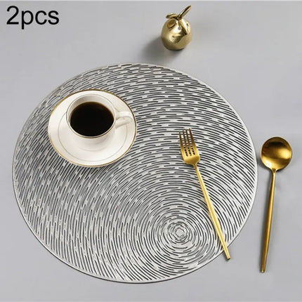 Set Of 2 Round PVC Placemats 38 Cm For Everyday Table Use