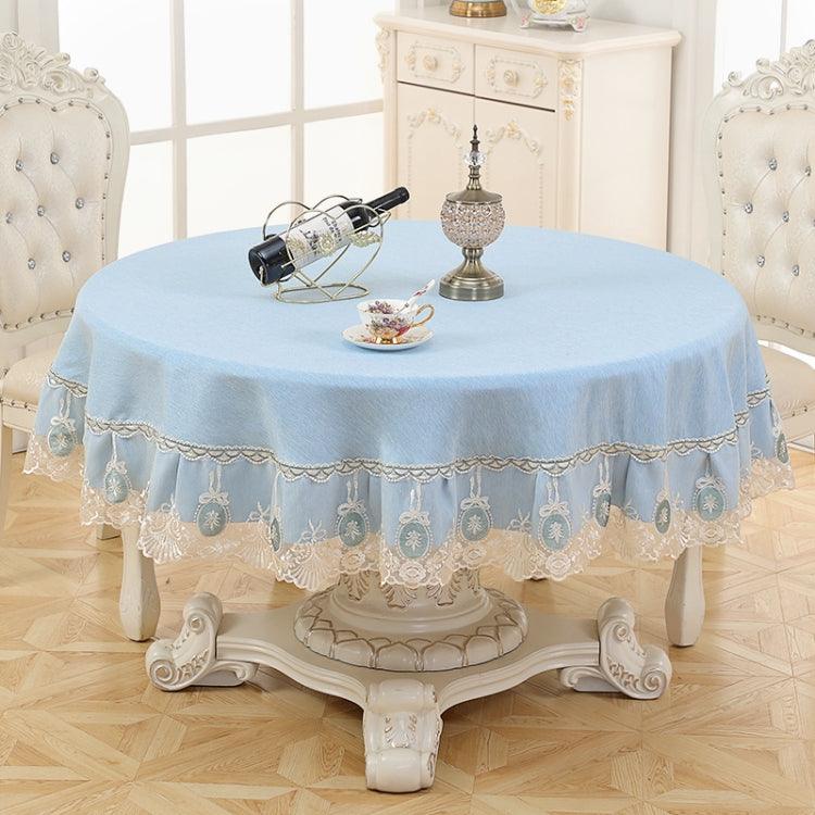 Elegant Disposable Round Table Covers for Home and Hospitality Plain Blue 220cm