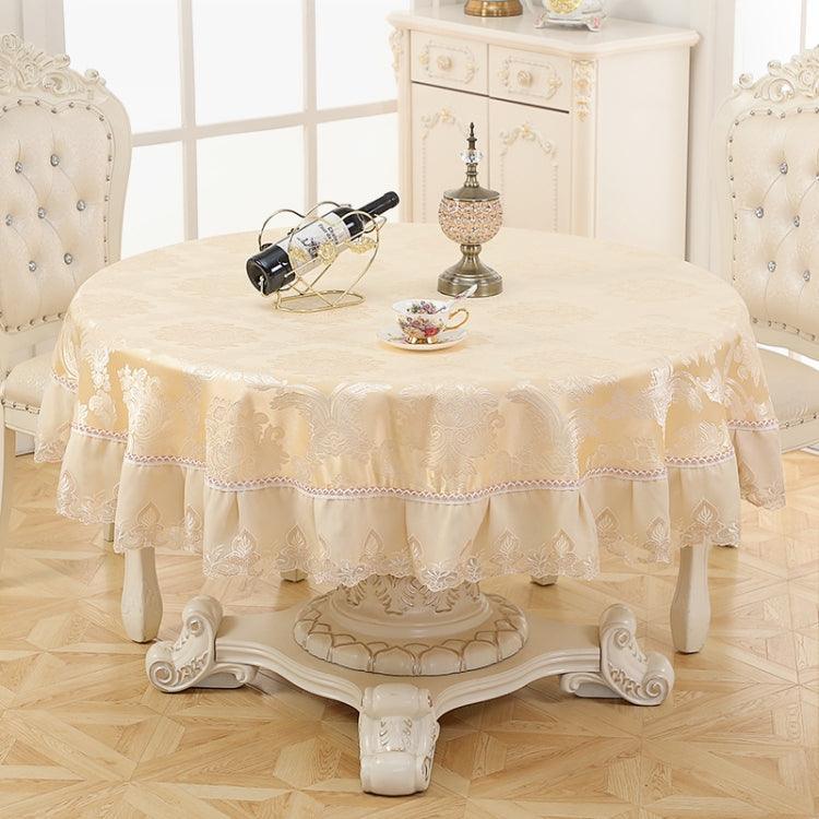 Elegant Disposable Round Table Covers for Home and Hospitality Flower Beige 220cm