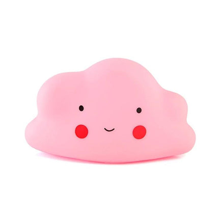 Colorful Cloud Night-Light for Kids' Bedside Routines — pink silicone cloud lamp with warm glow, compact safe bedside night light for kids