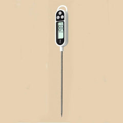 Digital Stainless Steel Kitchen Thermometer with Large LCD Display and Lockable Temperature Function