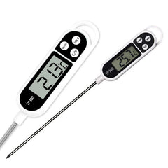 Digital Stainless Steel Kitchen Thermometer with Large LCD Display and Lockable Temperature Function