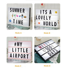 Customizable Alphabet Light Box Night Decor with Interchangeable Cards