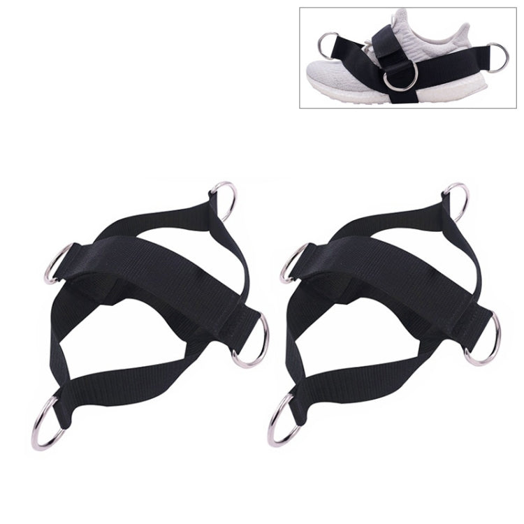 1 Pair Fitness Shoe Cover Pull Rope Fitness Equipment Straps, 1 Pair Pull Rope (Black)