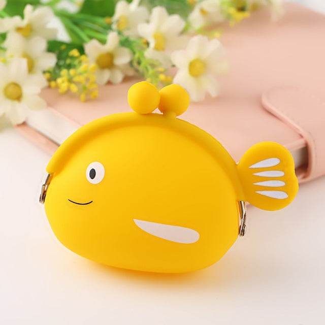 Mini Cute Fish Creative Cartoon Silicone Coin Purse 9cm Fun