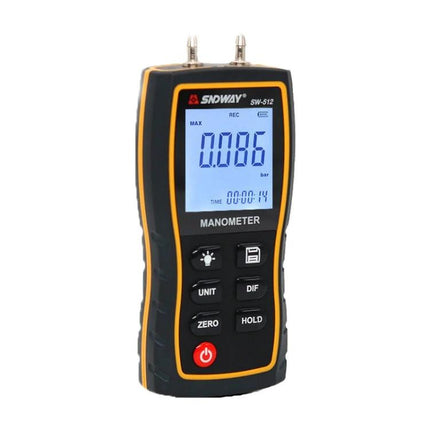 SNDWAY Handheld Digital Differential Pressure Tester for Professionals compact manometer with 1.9-inch display measuring 0.086 bar for HVAC checks