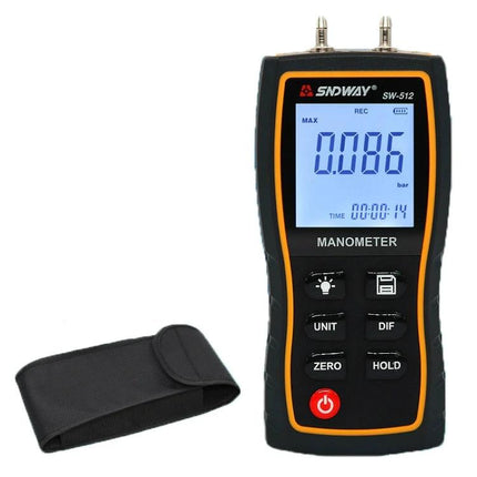 SNDWAY Handheld Digital Differential Pressure Tester for Professionals - compact manometer with 1.9in display for HVAC airflow and leak detection