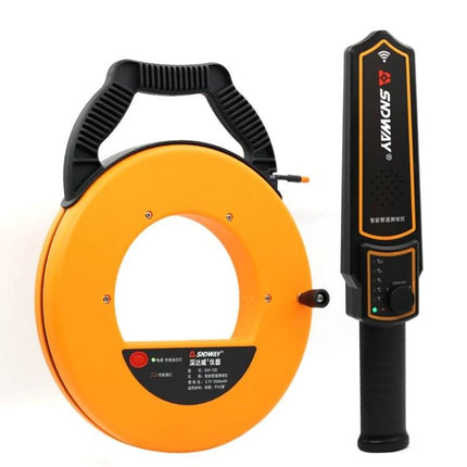 SNDWAY Pipe Blockage Detector with Width Measurement Tool handheld induction locator and reel for plumbing inspections