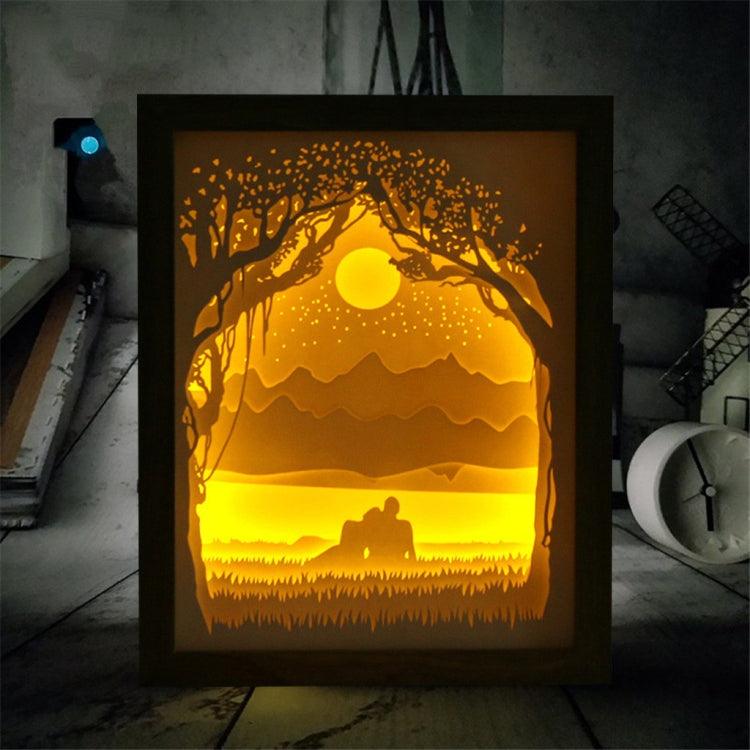 Couple's 3D Paper Carving Night Light - Elegant Shadow Lamp