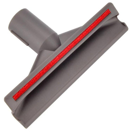 Vacuum Suction Heads for Mattress and Delicate Surface Cleaning - gray nozzle with red fabric strip for gentle dust removal on mattresses and curtains