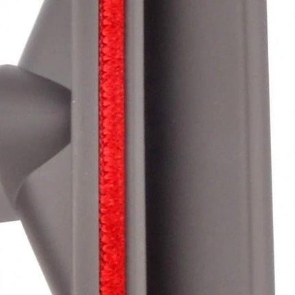 Vacuum Suction Heads for Mattress and Delicate Surface Cleaning close-up view of gray head with red felt strip for gentle dust removal
