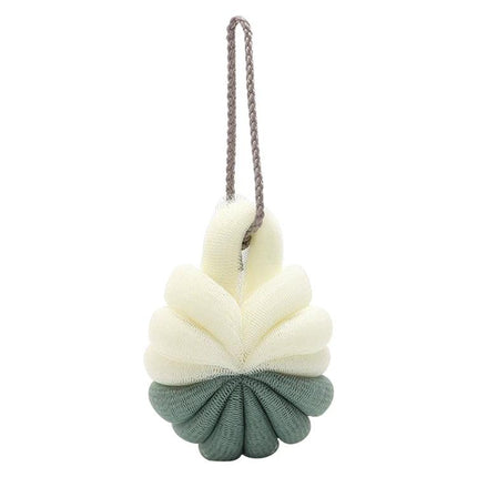 Soft Bath Brush for Daily Home and Travel Exfoliation - compact two-tone soft exfoliating bath brush with hanging loop for travel and home use