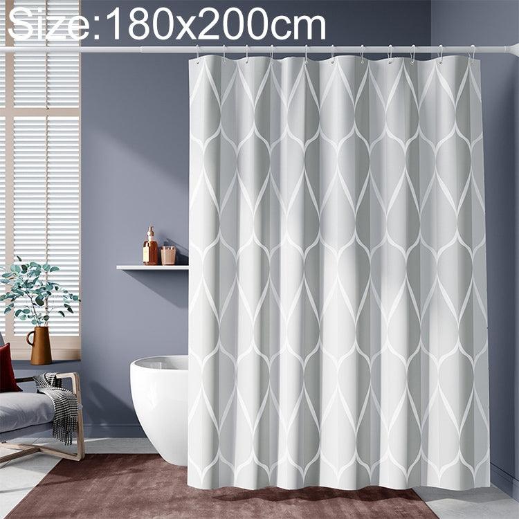 Contemporary Waterproof Geometric Shower Curtain in Light Grey for Stylish Bathrooms