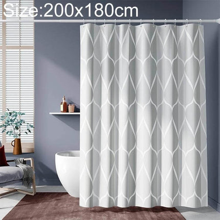 Shower Curtain Light Grey Geometric Pattern, Waterproof, Bathroom - Thick Polyester Shower Curtain for Modern Family Bathrooms