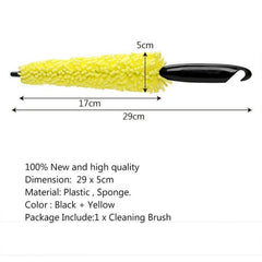 Versatile Tire and Wheel Cleaning Brush with Plastic Handle for Vehicles