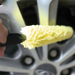 Versatile Tire and Wheel Cleaning Brush with Plastic Handle for Vehicles