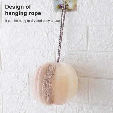 Bath Ball for Daily Skin Care During Home and Travel - hanging PE bath ball with rope for gentle exfoliation and easy drying