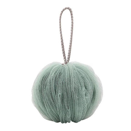 Bath Ball for Daily Skin Care During Home and Travel - compact green mesh bath ball for gentle exfoliation and travel-friendly skincare