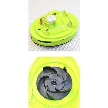 Mini Portable Beetle Design Keyboard Cleaner for Desktops in lime green showing top and internal brush components, compact portable desk and keyboard duster