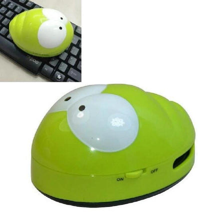 Mini Portable Beetle Design Keyboard Cleaner for Desktops - compact green beetle-style handheld keyboard and desktop dust remover with on/off switch