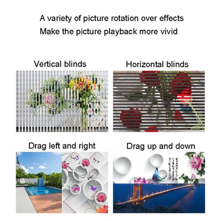 Compact 10.1 Inch LED Digital Photo Frame for Displaying Photos and Videos with multiple picture rotation effects and playback controls