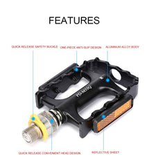 Ultralight Quick Release Aluminum Alloy Bike Pedals with Safety Buckle