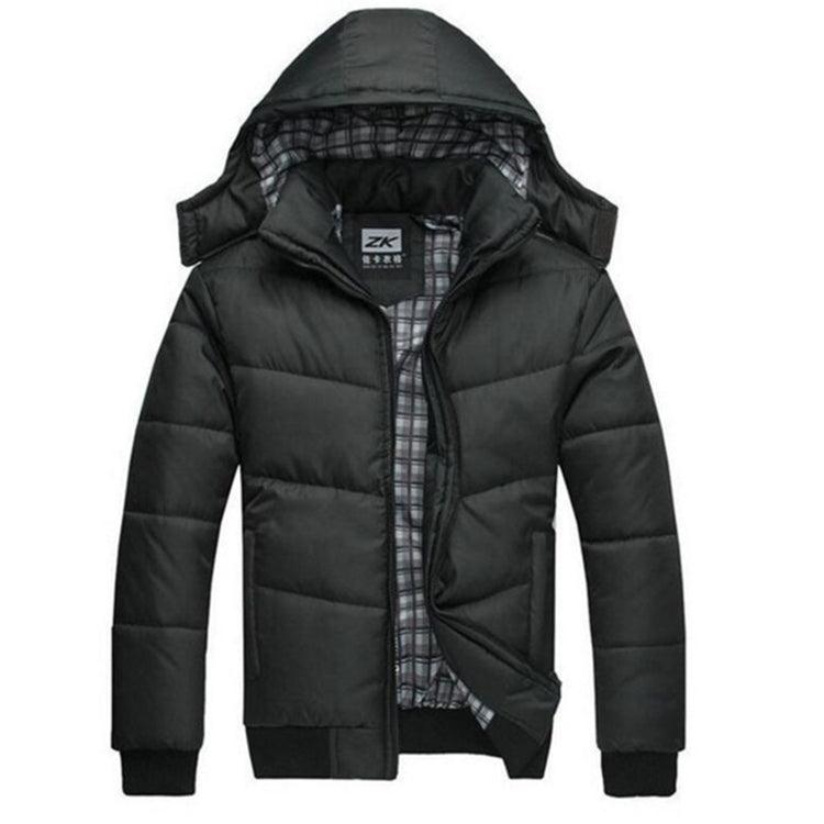 Men's Casual Hooded Parka Jacket for Winter in Slim Fit Cotton